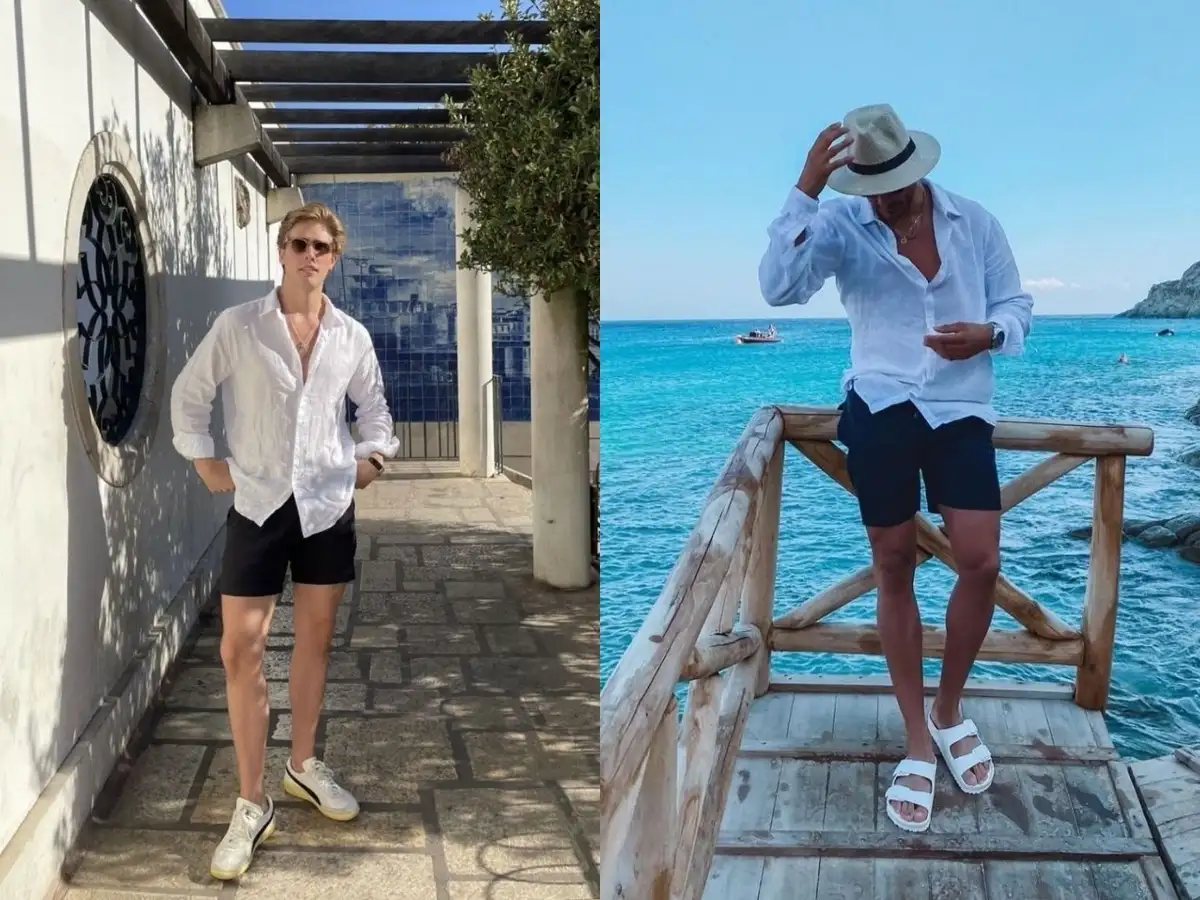 Một chiếc áo sơ mi chất liệu mỏng nhẹ như linen, đũi hoặc cotton poplin sẽ mang đến vẻ ngoài lãng tử