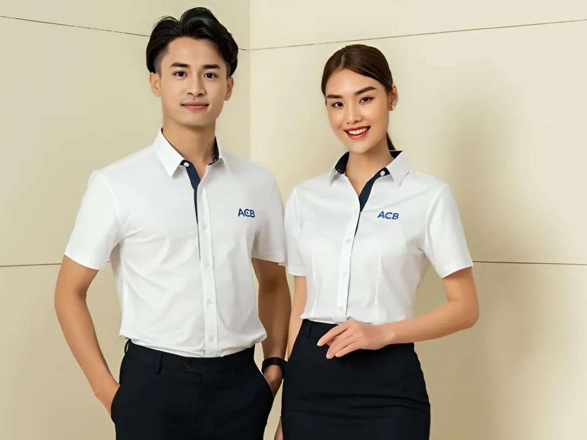 đồng phục áo sơ mi nam nữ của ACB