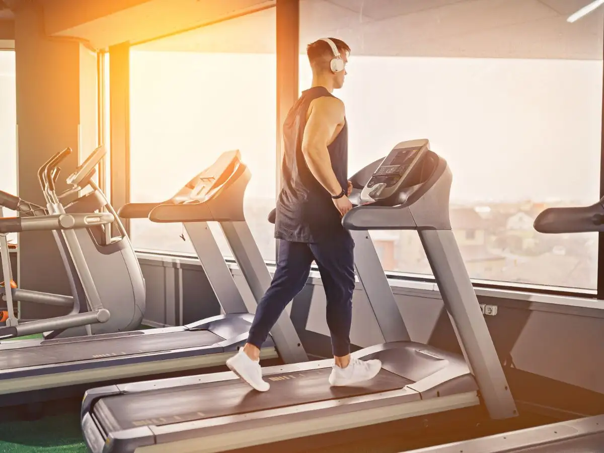 Hãy đứng lên hai dải nhựa cố định nằm ở hai bên băng tải của máy chạy bộ