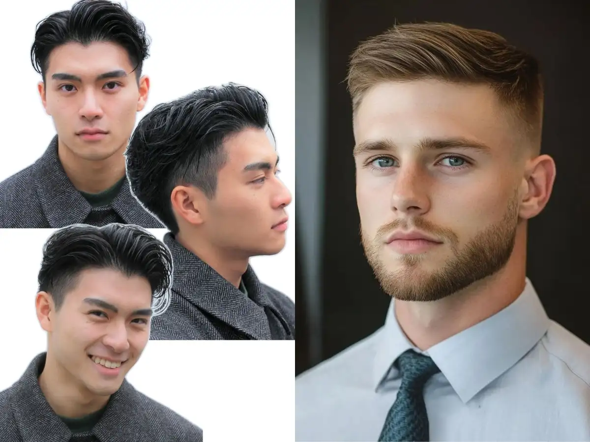 Đường rẽ ngôi lệch giúp tạo đường chéo trên khuôn mặt, phá vỡ sự tròn đều vốn có