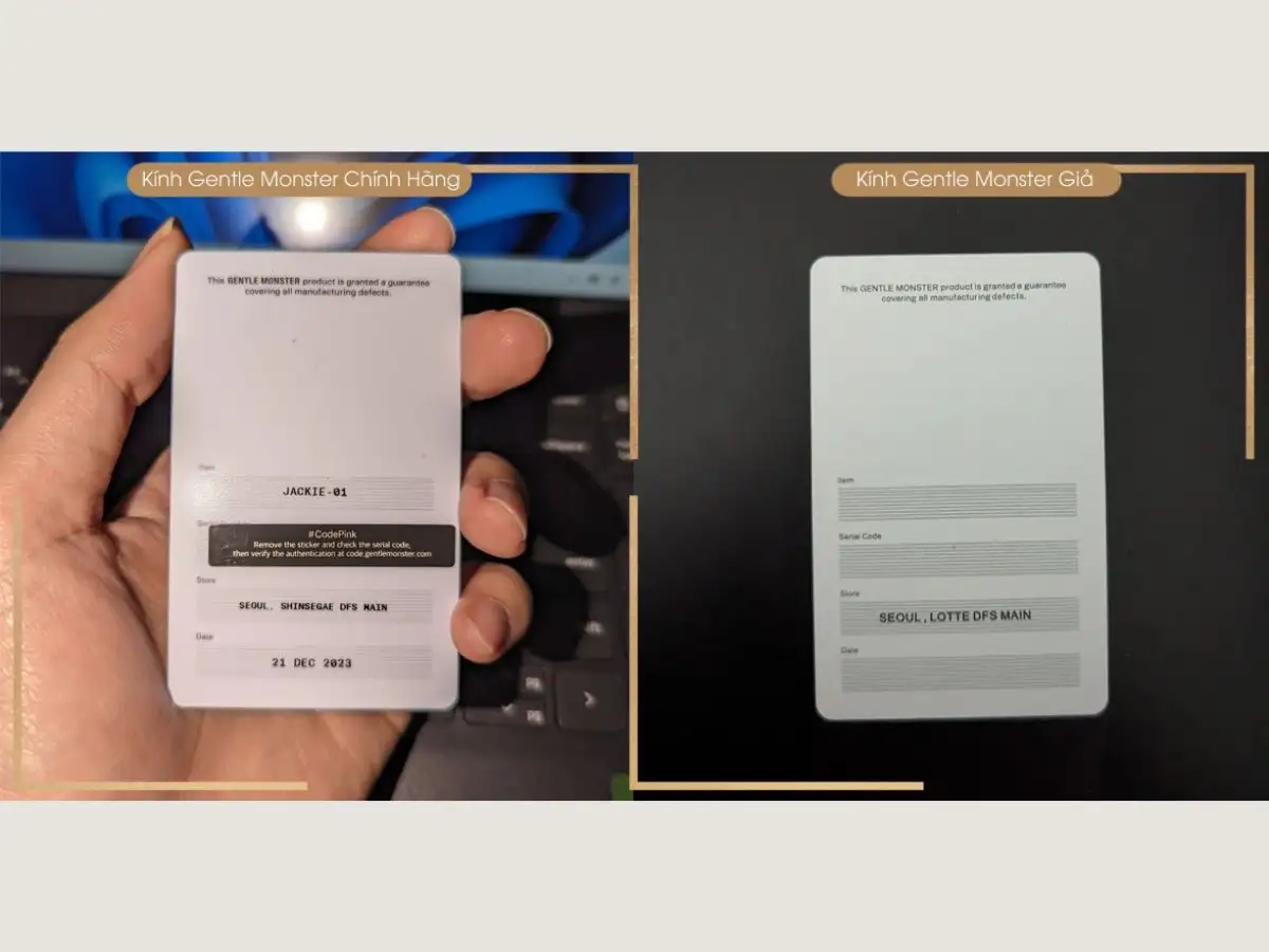 Thẻ pinkcard chứa code đi kèm và code có thể kiểm tra được (Nguồn: Kính mắt S)