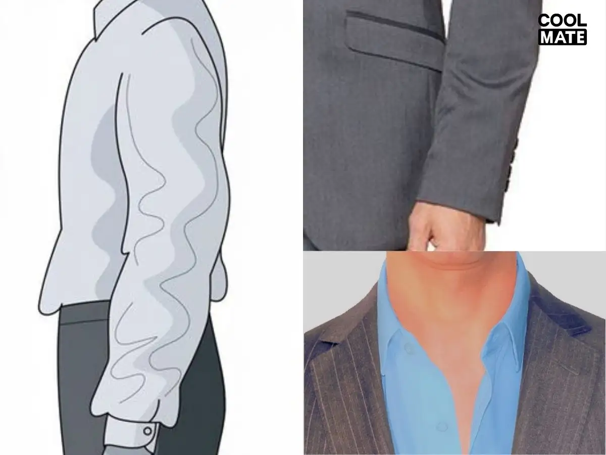 Một số lỗi thường gặp khi mặc áo sơ mi với vest như áo quá rộng, tay áo quá ngắn, cổ áo không đứng dáng
