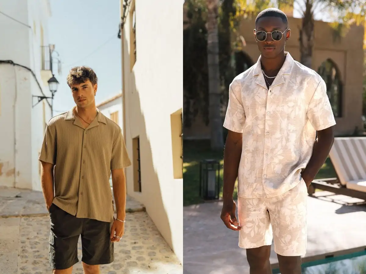 Sơ mi cổ Cuba mix short linen, phong cách resort đậm chất mùa hè