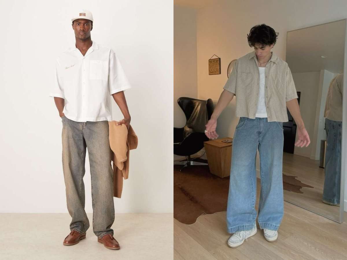 Sơ mi ngắn tay phối quần jeans xanh, trẻ trung mà vẫn lịch sự