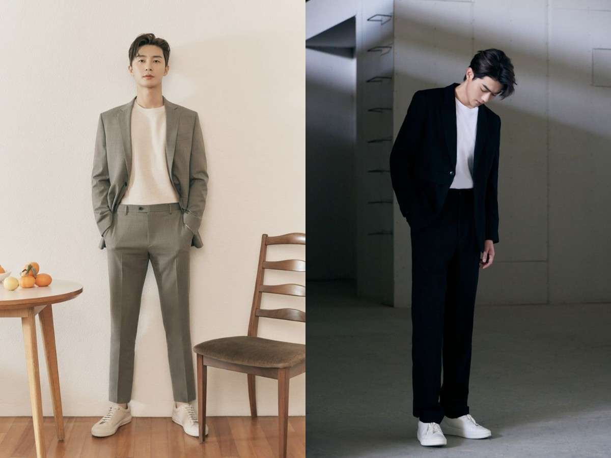 Áo thun trắng phối blazer và quần tây – thanh lịch chuẩn men