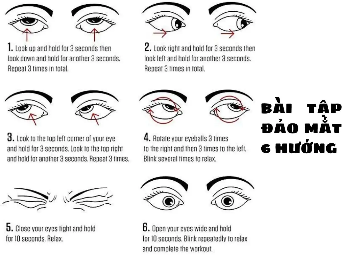 Bài tập đảo mắt 6 hướng