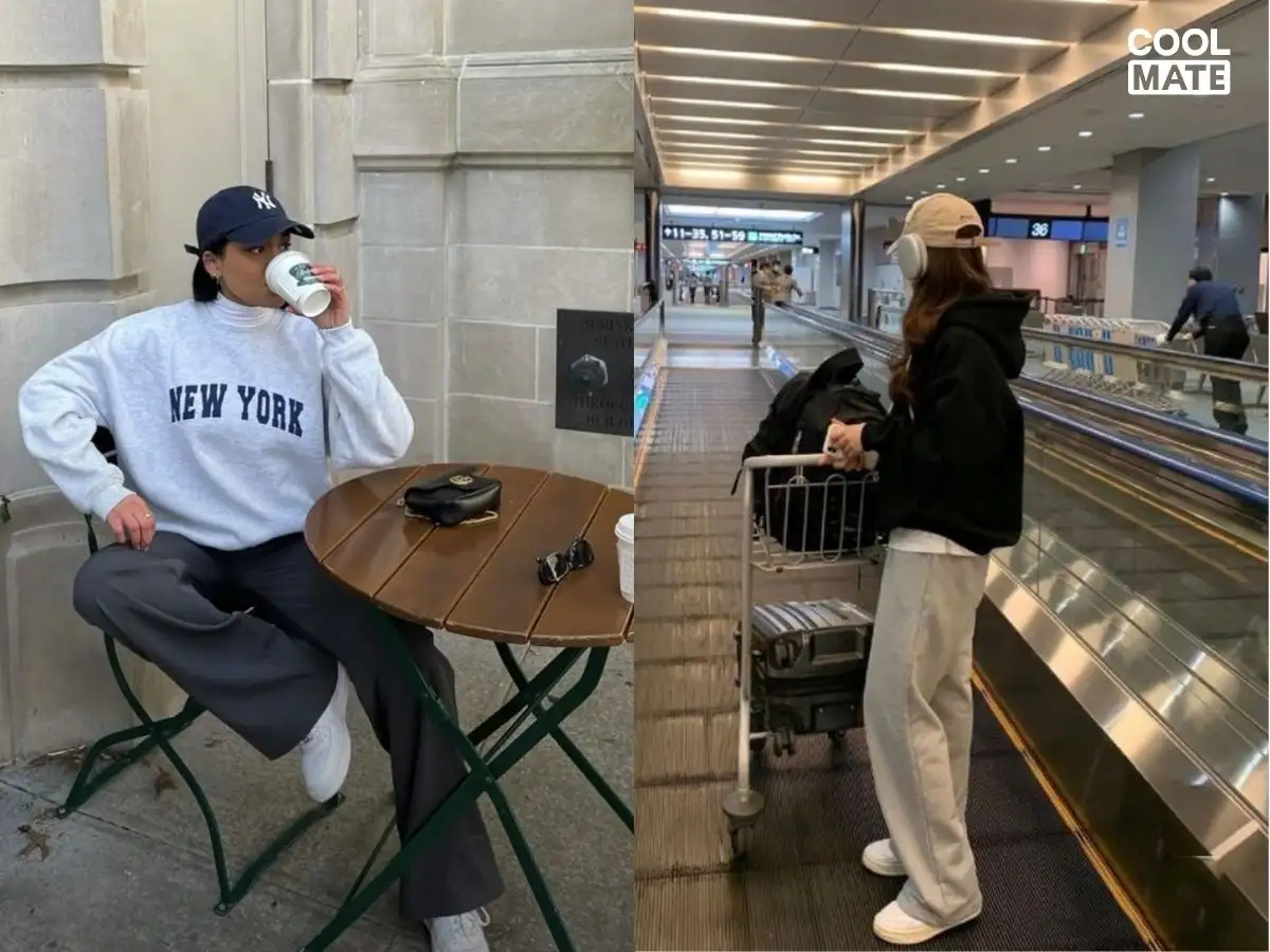 Set đồ street style với áo hoodie, quần jogger