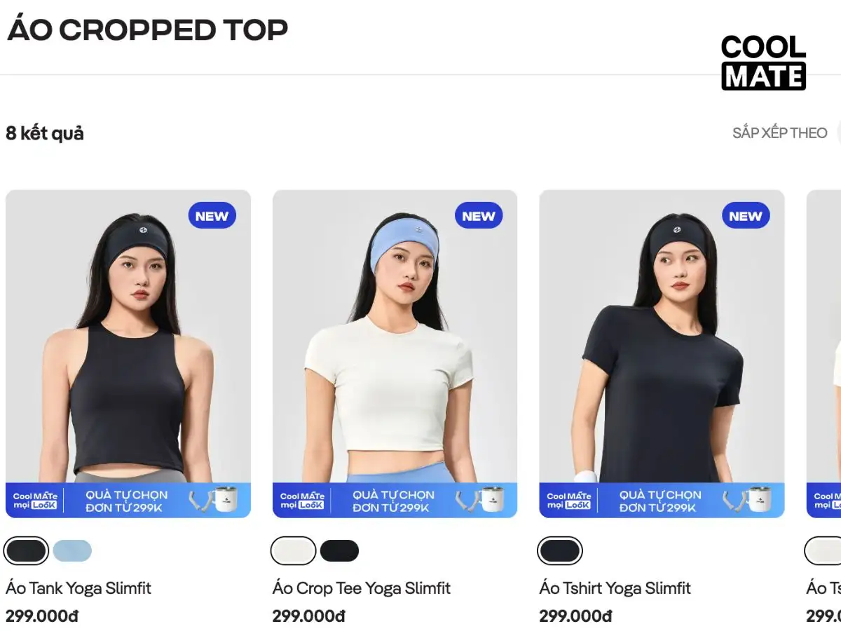 áo croptop chất lượng, giá tốt tại Coolmate với cotton mềm mại và đổi trả 60 ngày.