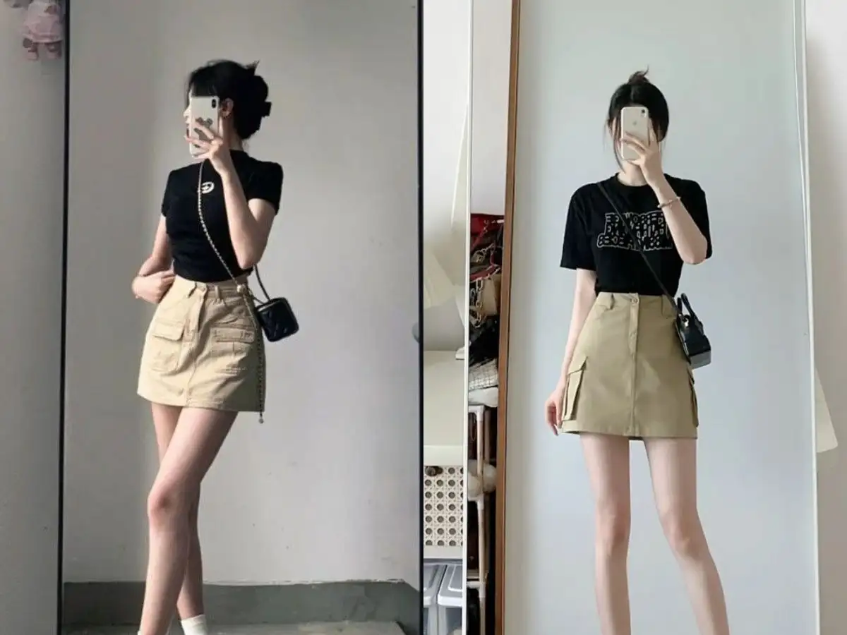 Chân váy chữ A mang lại vẻ ngoài nữ tính