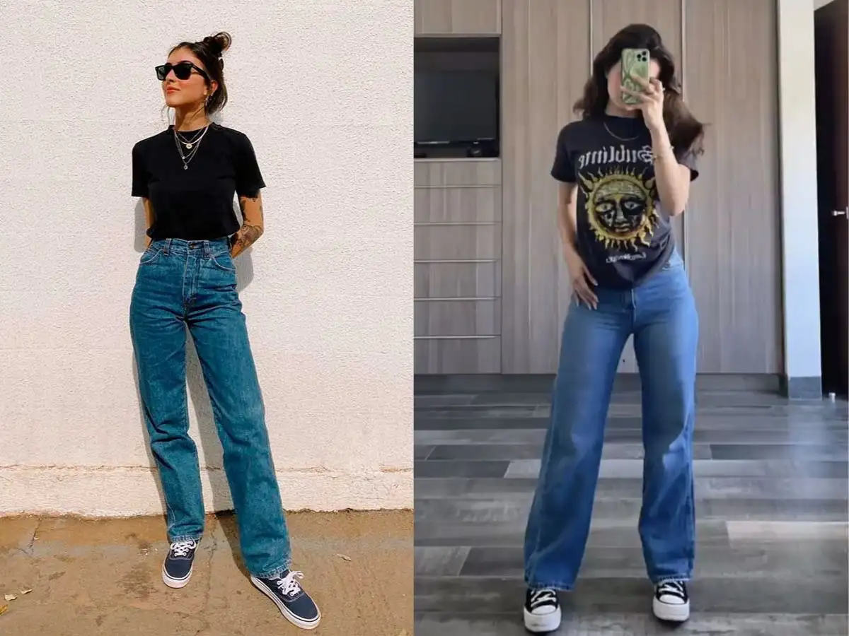 phối áo thun basic cùng quần jean mang đến vẻ năng động, thoải mái