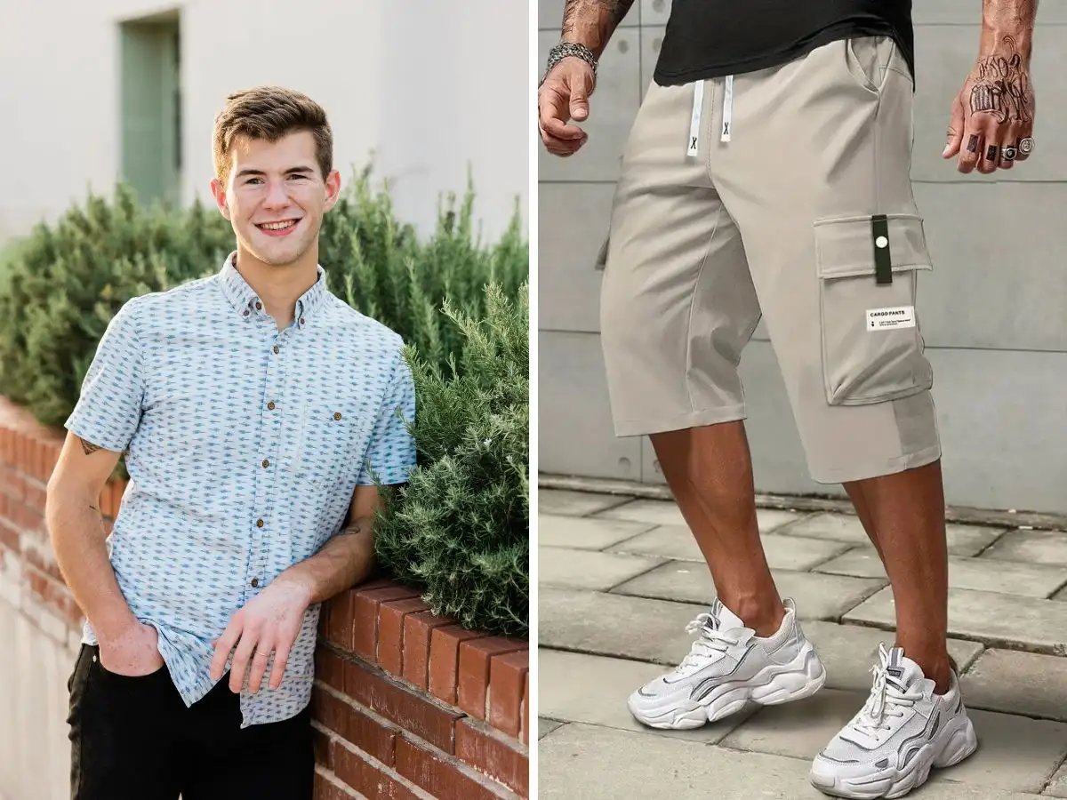 Phối đồ đi biển, hãy thử sự kết hợp của sơ mi họa tiết và short kaki