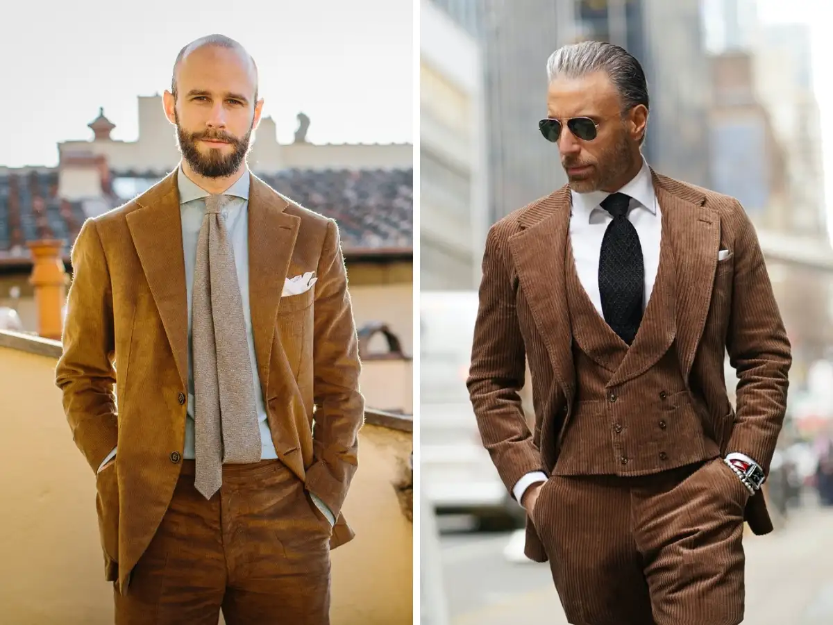 Suit nhung tăm kết hợp với áo sơ mi tạo nên vẻ đẹp cá tính 