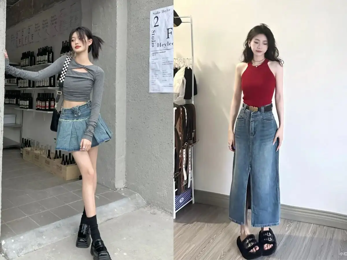 Chân váy jean phù hợp cho những cô nàng cá tính