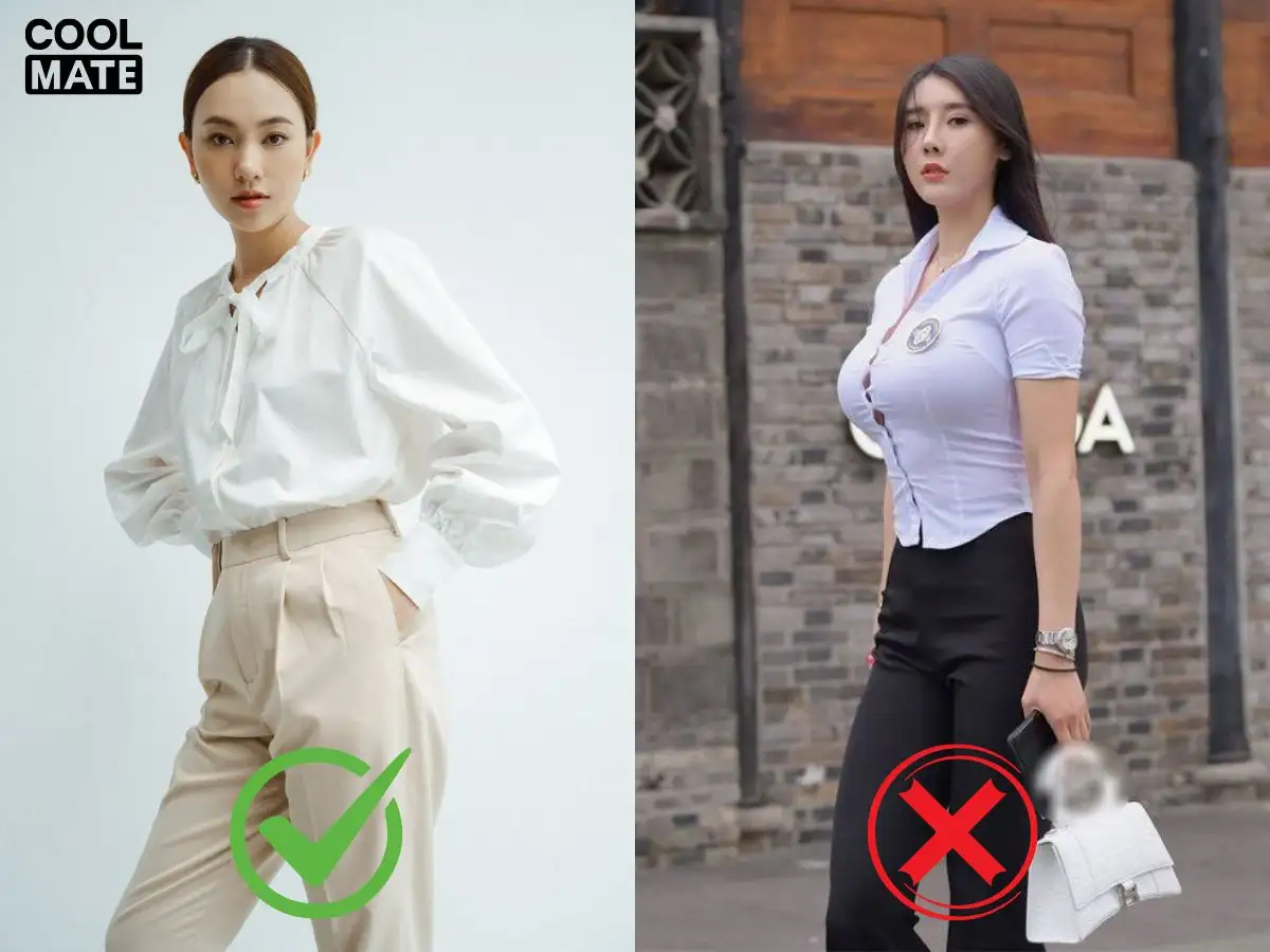 Tránh diện đồ không vừa vặn cơ thể dễ gây lộ khuyết điểm và khiến bạn mất tự tin