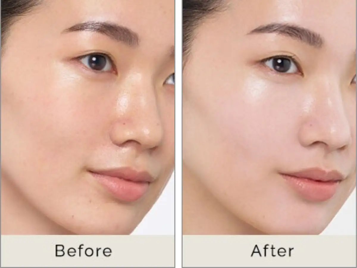 Ảnh trước và sau khi sử dụng kem lót