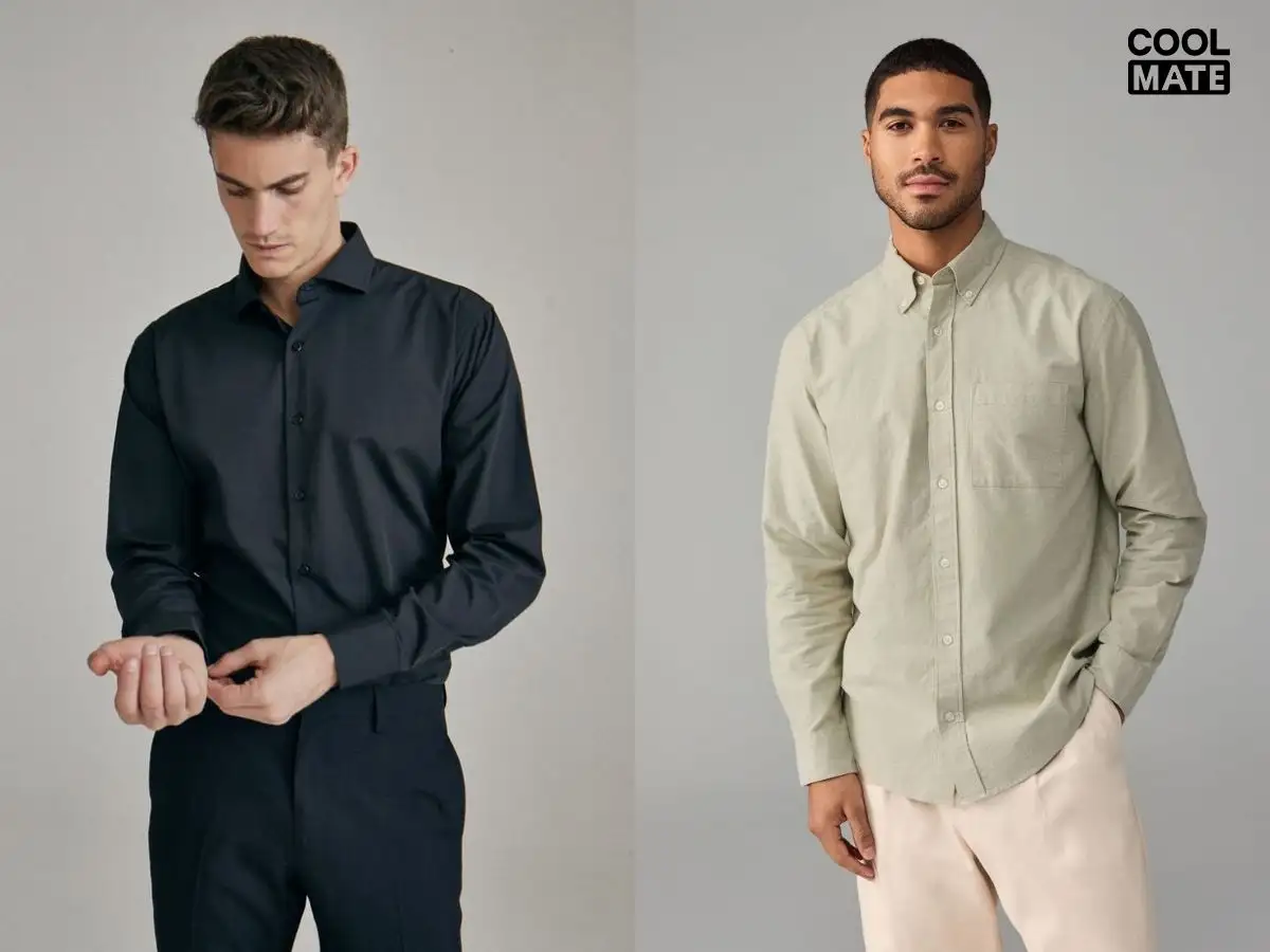 So sánh kiểu dáng Slim Fit ôm sát và Regular Fit thoải mái của áo sơ mi mặc vest