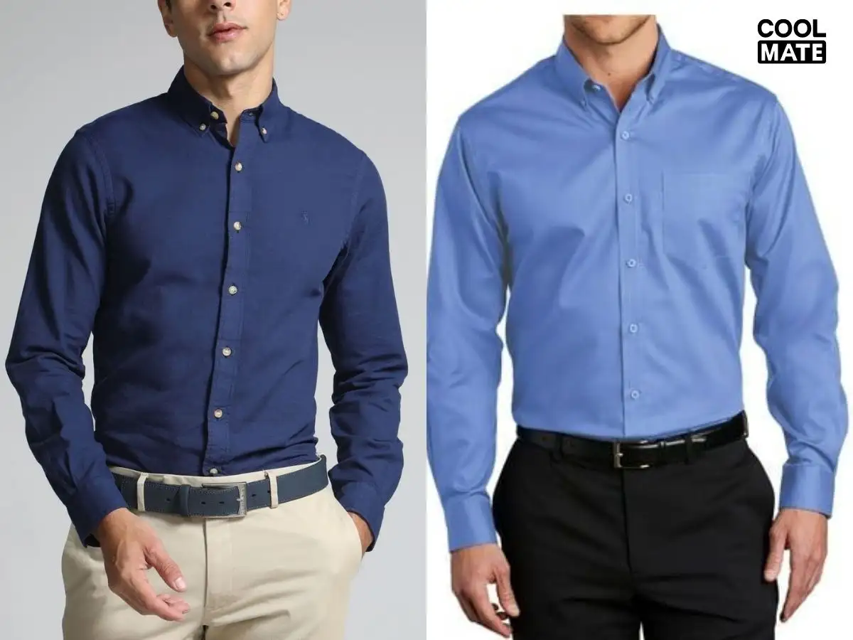 So sánh áo sơ mi mặc vest không túi và có túi