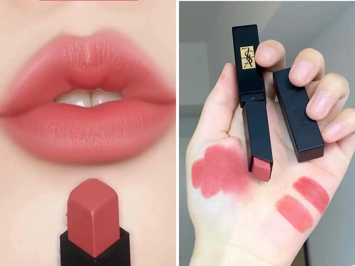 Chất son lì của YSL The Slim Velvet Radical tạo cảm giác lì trên môi