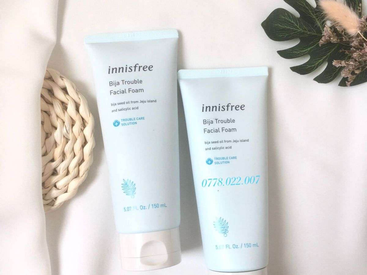Sữa rửa mặt trị mụn đầu đen cho nam -  Innisfree Bija Trouble Facial Foam