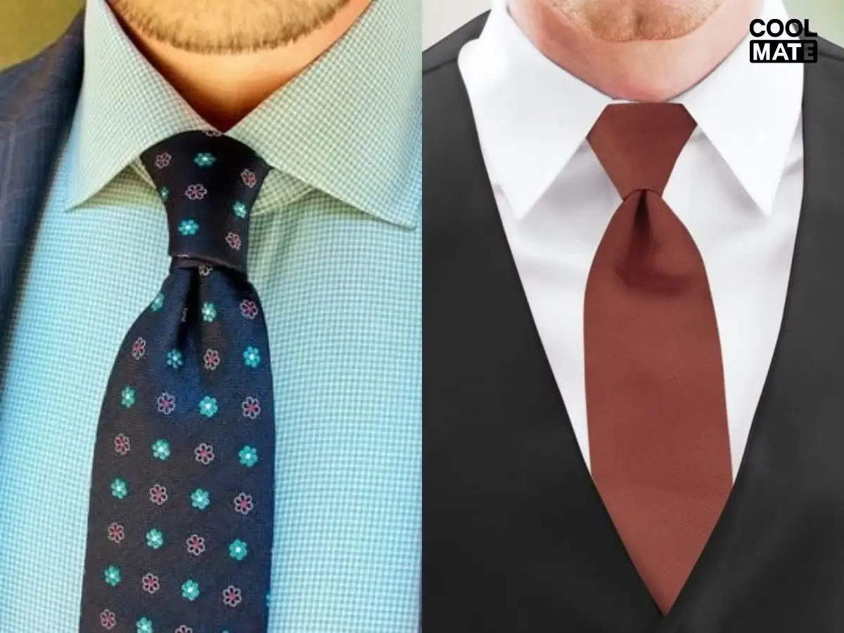 Các kiểu thắt cà vạt phổ biến như Four-in-hand và Windsor khi phối cùng áo sơ mi mặc vest