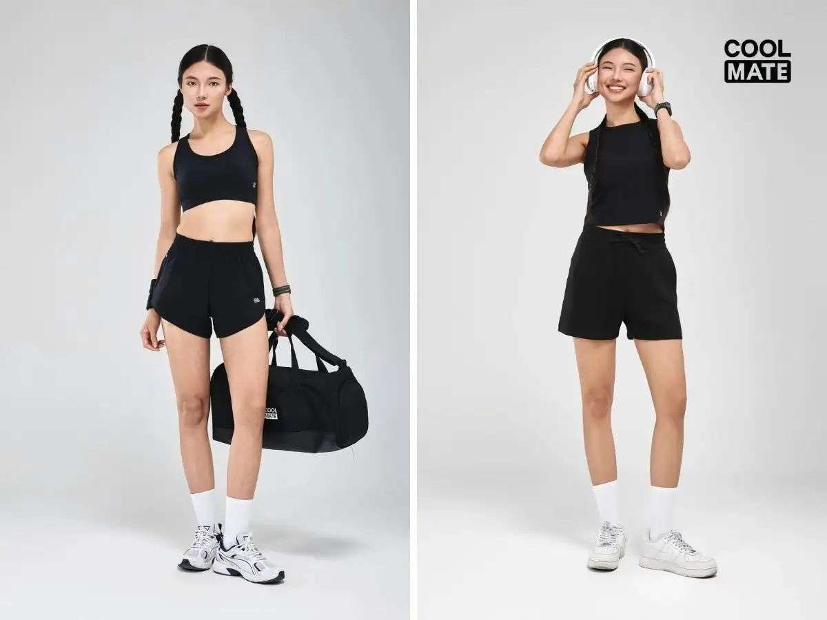 Phối áo singlet nữ với quần legging, jogger hoặc short thể thao tạo phong cách khỏe khoắn, năng độn