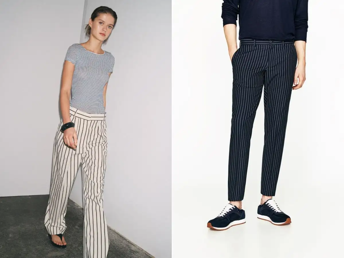 Quần tây sọc dọc tại Zara có đa dạng mẫu mã cho nam nữ
