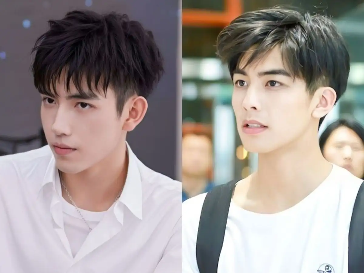 Kiểu tóc two block mái rủ giúp che khuyết điểm cho chàng trán cao