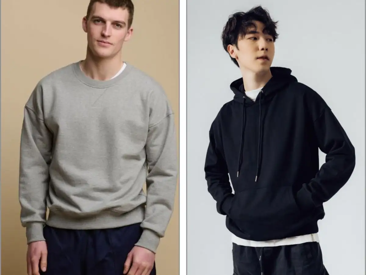 So sánh sự khác biệt giữa áo sweater và hoodie
