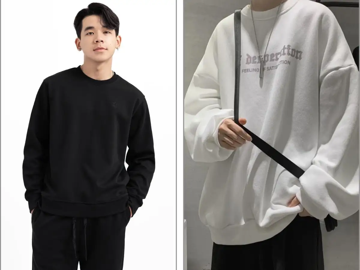 2 form áo sweater: regular fit và oversize