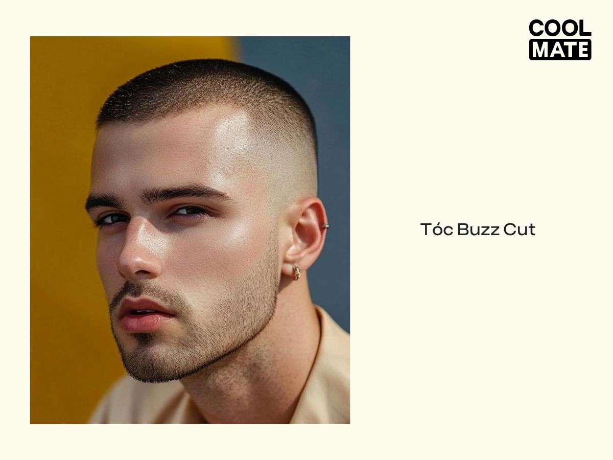 Tóc buzz cut giúp chàng thể hiện cá tính mạnh mẽ