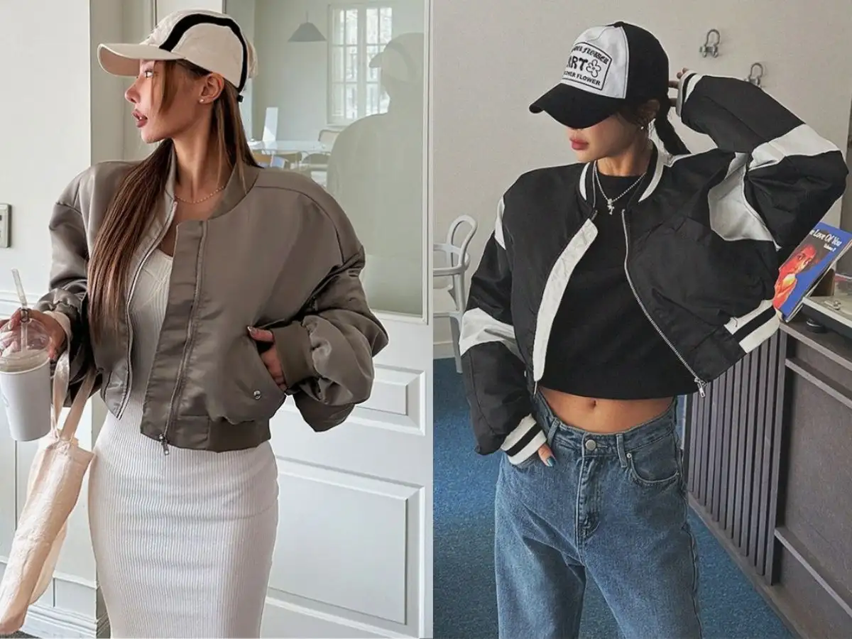 Áo bomber có thể dễ dàng phối với nhiều kiểu trang phục