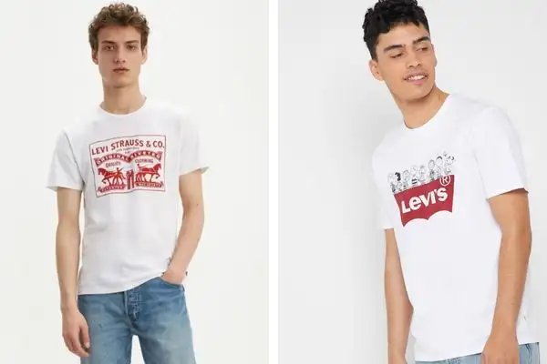 Mẫu áo phông trắng có hình Levis