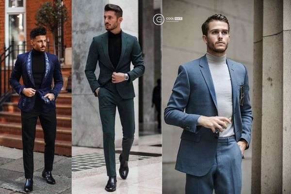 Áo thun nam cổ lọ không làm mất đi vẻ lịch lãm, tinh tế vốn có của suit