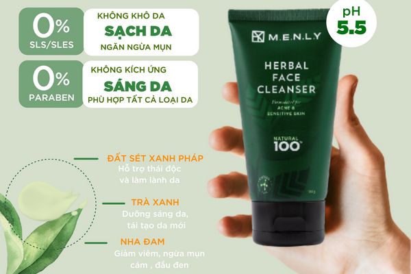 Menly Herbal Face Cleanser - Sữa rửa mặt nam tốt nhất cho mọi loại da