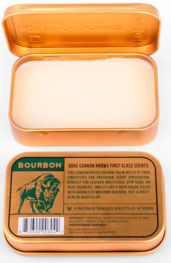Duke Cannon Men’s Solid Cologne - Bourbon Trail là hộp nước hoa nằm trong bộ sưu tập nước hoa khô dành riêng cho phái mạnh đến từ Duke Cannon