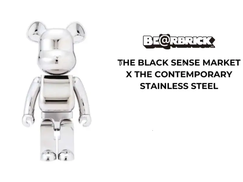 Bearbrick 1000% The Black Sense Market x The Contemporary Fix Stainless Steel