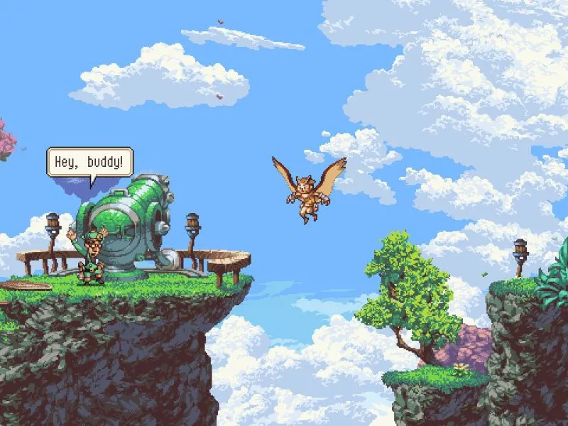 Hóa thân thành bạn đồng hành của Otus trong game nhập vai offline “Owlboy”