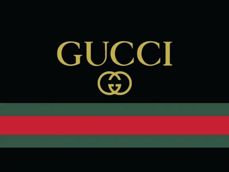 Logo Gucci: Hai chữ G lồng vào nhau và dải màu đỏ-xanh