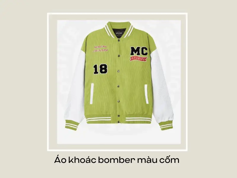 Áo khoác bomber màu cốm