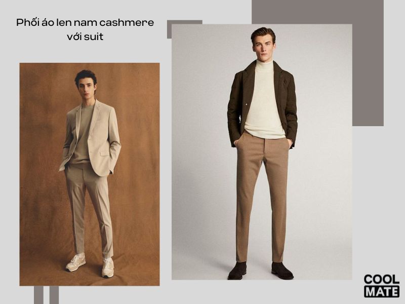 Phối áo len nam cashmere với suit