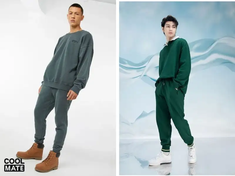 Phối đồ với tất cao cổ nam: sự thoải mái với áo sweater và quần jogger