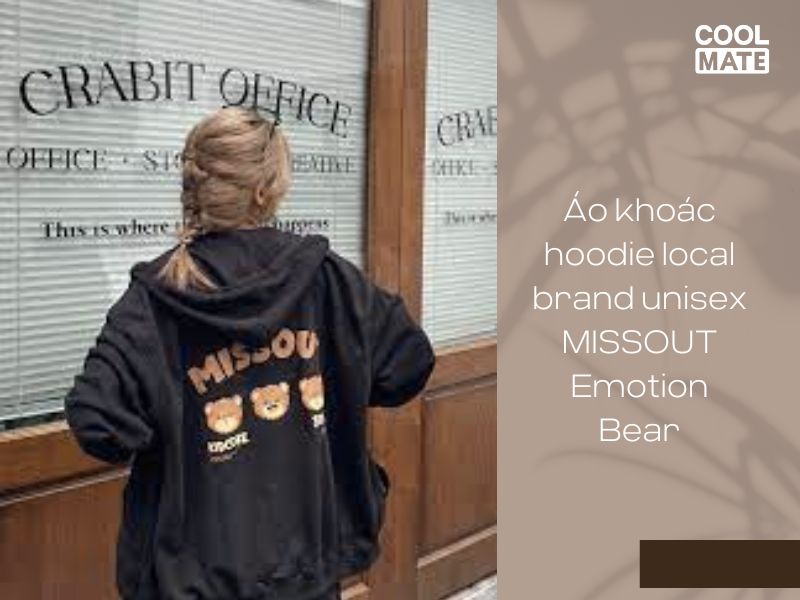 Áo khoác hoodie local brand unisex MISSOUT Emotion Bear