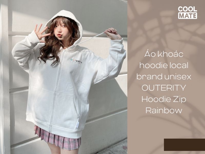 Áo khoác hoodie local brand unisex OUTERITY Hoodie Zip Rainbow