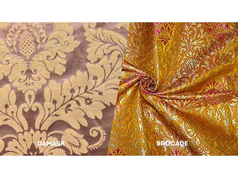 Damask và Brocade đều là những loại vải có hoa văn được dệt trên máy dệt Jacquard