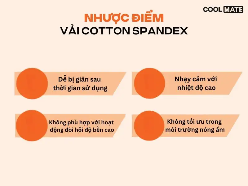 Nhược điểm của vải Cotton Spandex