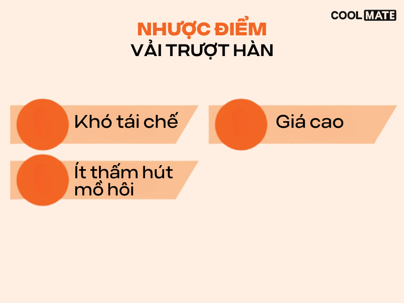 Nhược điểm của vải trượt Hàn Quốc