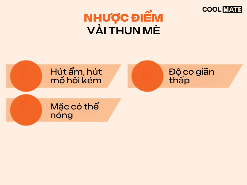 Một số nhược điểm của vải thun mè