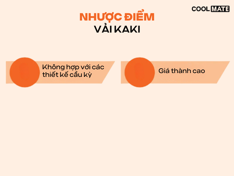 Một số nhược điểm của vải kaki