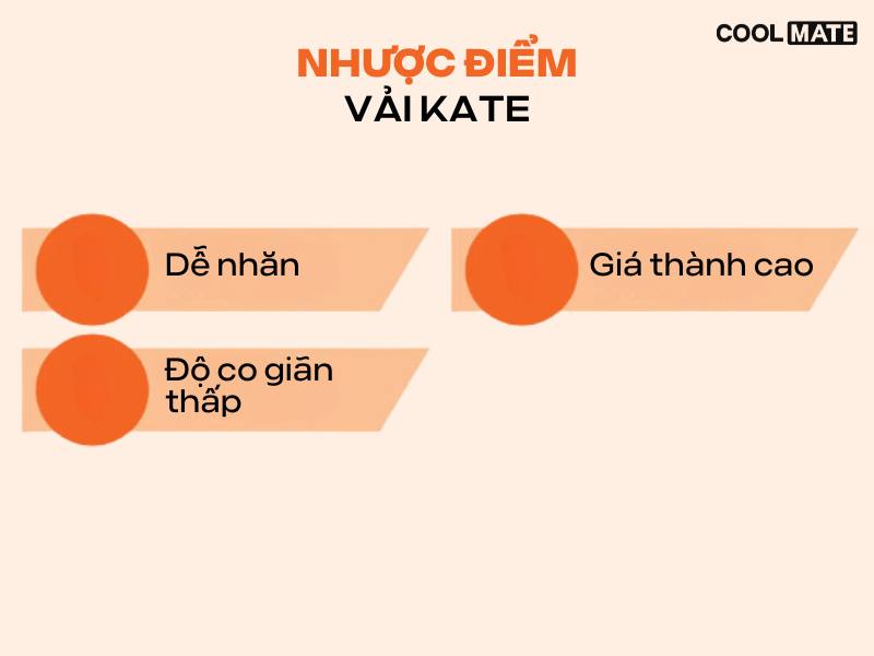 Nhược điểm của vải kate