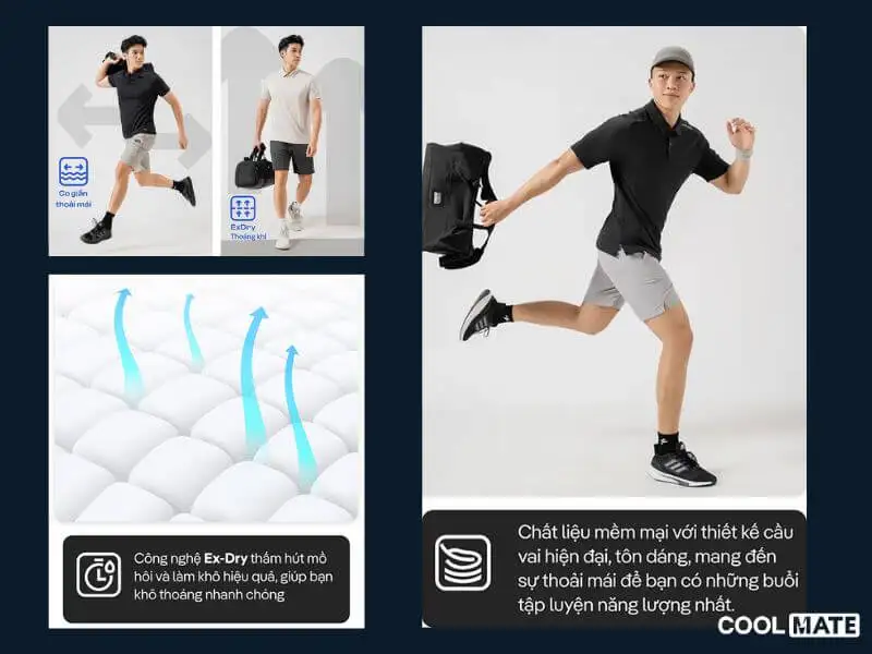 Áo polo đen đến từ Coolmate